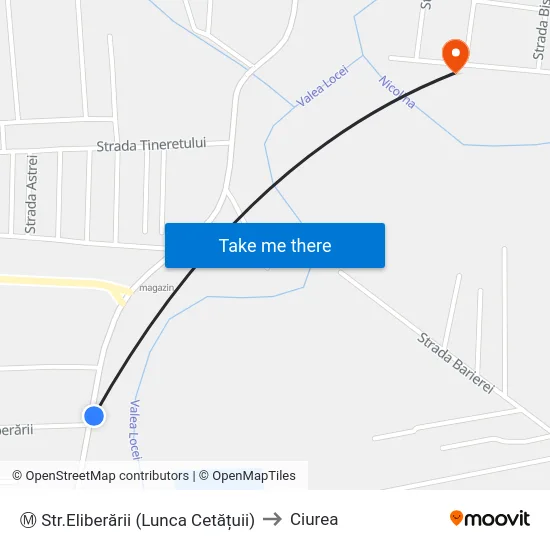 Ⓜ Str.Eliberării (Lunca Cetățuii) to Ciurea map