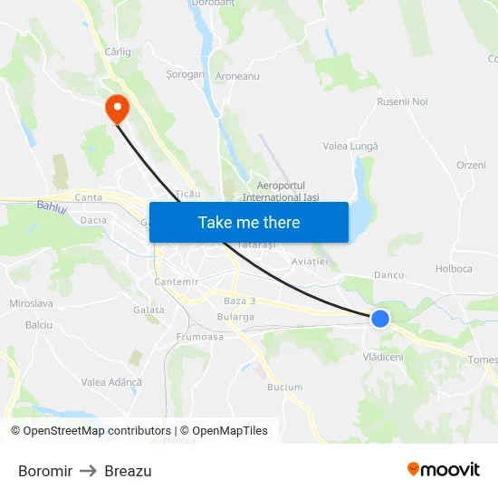 Boromir to Breazu map