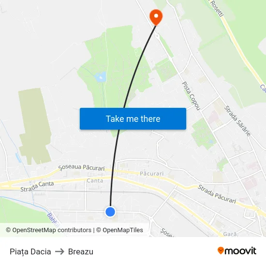 Piața Dacia to Breazu map
