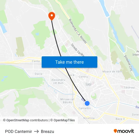 POD Cantemir to Breazu map