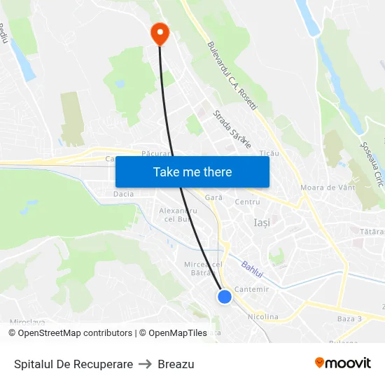 Spitalul De Recuperare to Breazu map