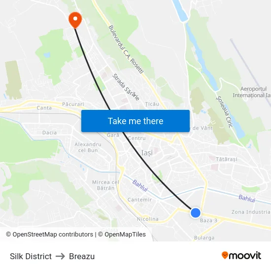 Silk District to Breazu map