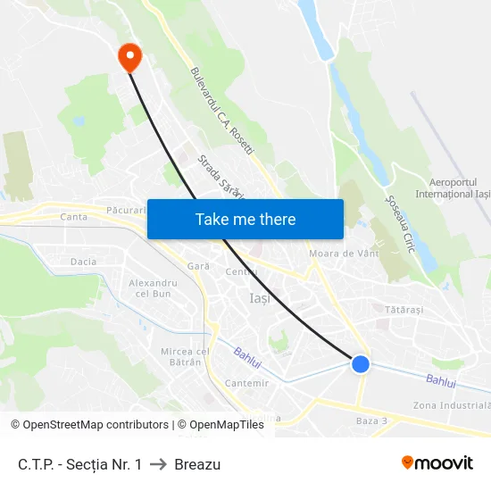 C.T.P. - Secția Nr. 1 to Breazu map