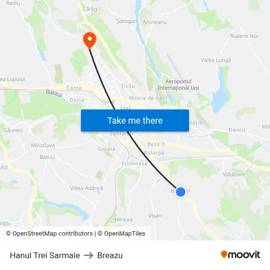 Hanul Trei Sarmale to Breazu map