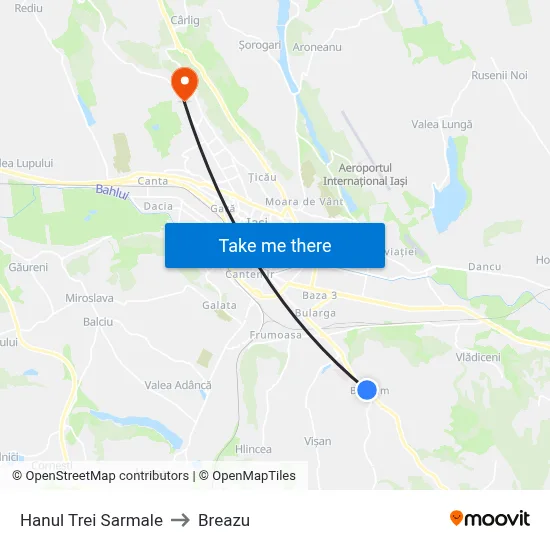 Hanul Trei Sarmale to Breazu map