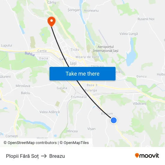 Plopii Fără Soț to Breazu map