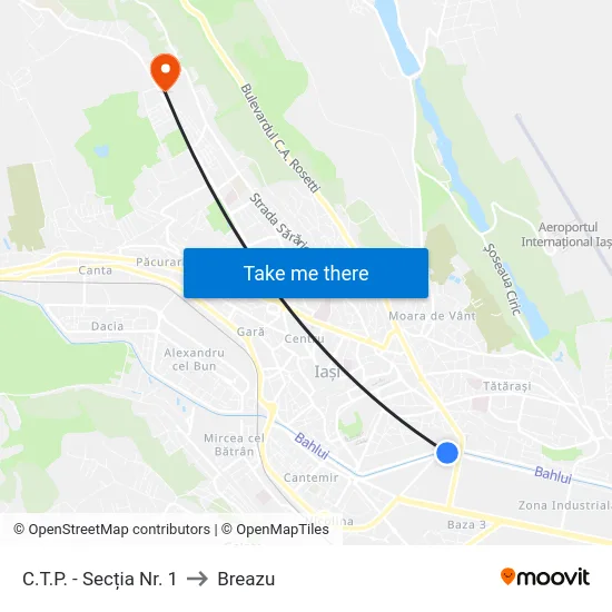C.T.P. - Secția Nr. 1 to Breazu map