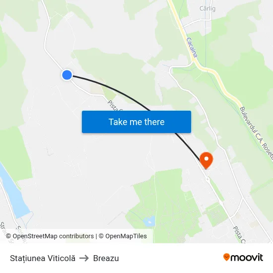 Stațiunea Viticolă to Breazu map