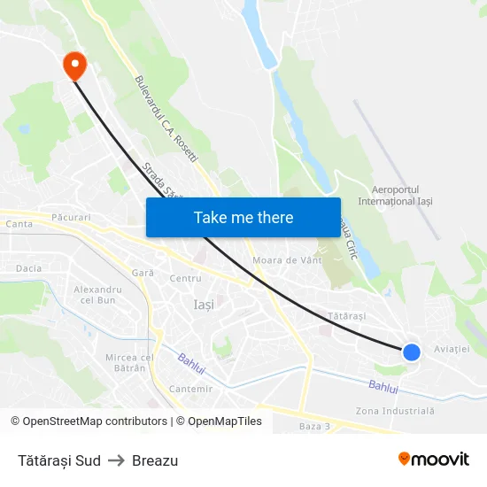 Tătărași Sud to Breazu map