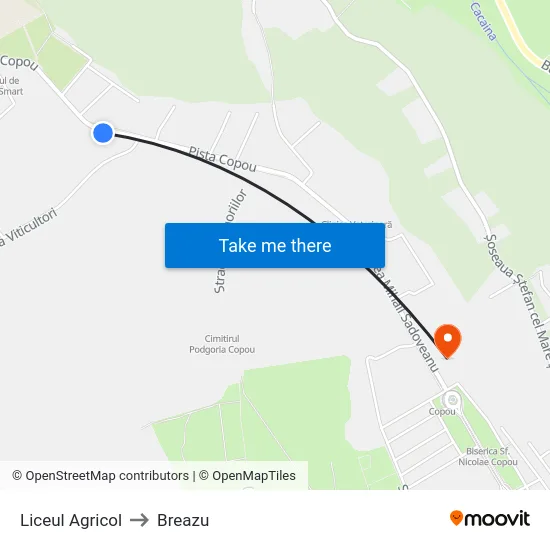 Liceul Agricol to Breazu map