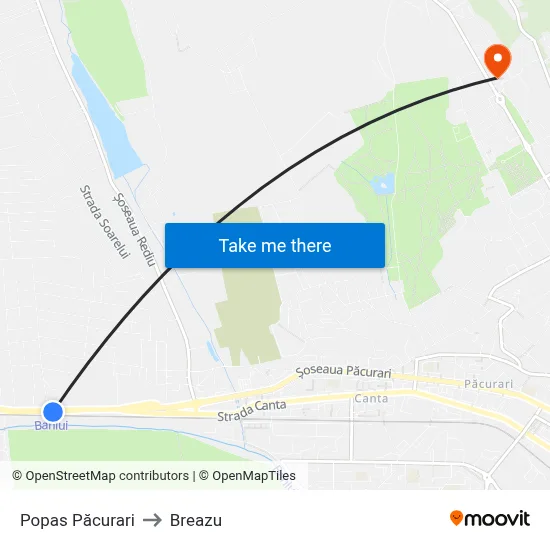 Popas Păcurari to Breazu map