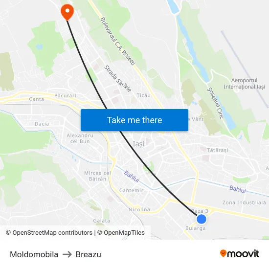 Moldomobila to Breazu map