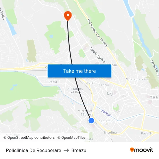 Policlinica De Recuperare to Breazu map