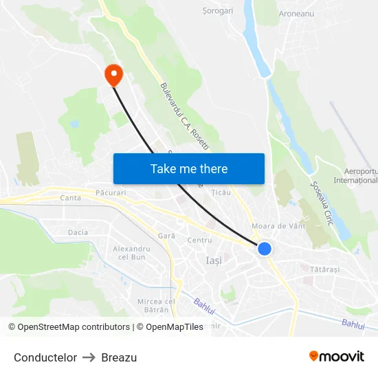 Conductelor to Breazu map