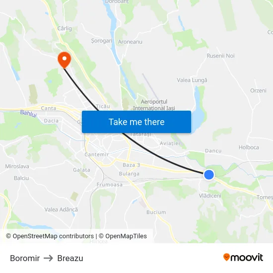 Boromir to Breazu map