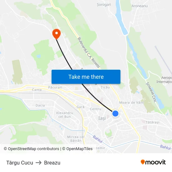 Târgu Cucu to Breazu map