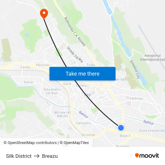 Silk District to Breazu map