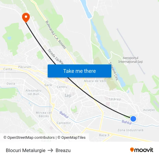 Blocuri Metalurgie to Breazu map