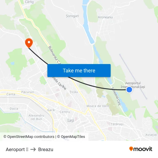 Aeroport ✈ to Breazu map