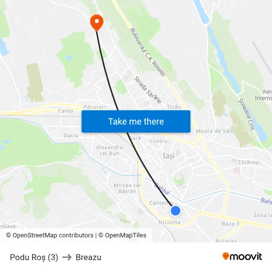 Podu Roș (3) to Breazu map
