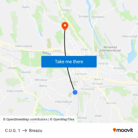 C.U.G. 1 to Breazu map