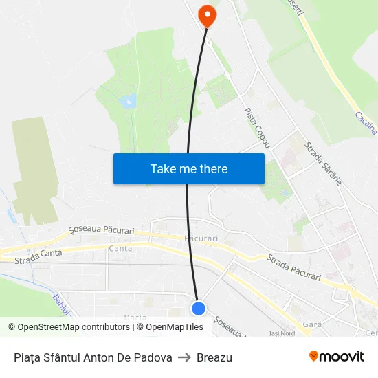 Piața Sfântul Anton De Padova to Breazu map