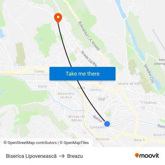 Biserica Lipovenească to Breazu map