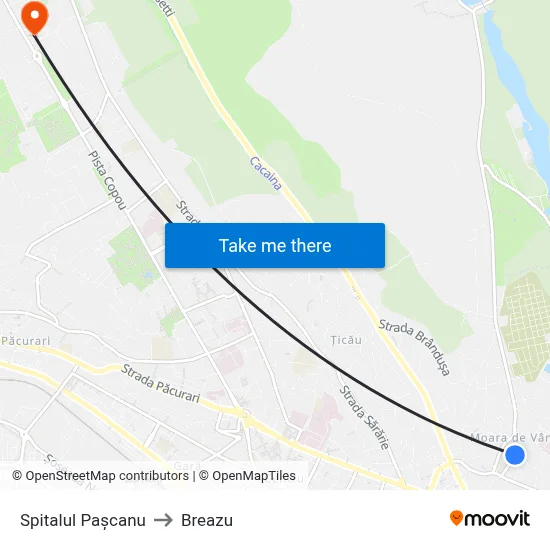 Spitalul Pașcanu to Breazu map