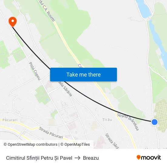 Cimitirul Sfinții Petru Și Pavel to Breazu map