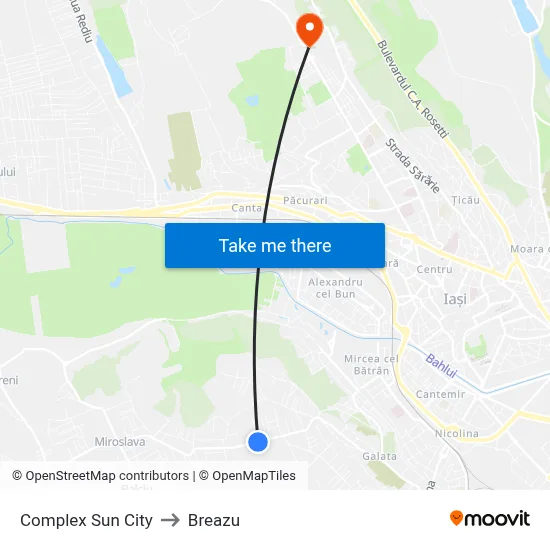 Complex Sun City to Breazu map