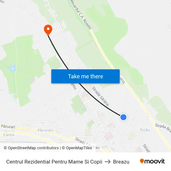 Centrul Rezidential Pentru Mame Si Copii to Breazu map