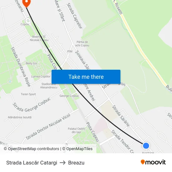 Strada Lascăr Catargi to Breazu map