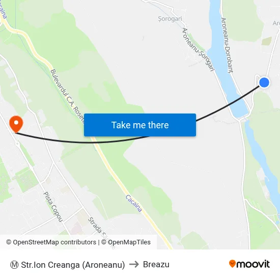 Ⓜ Str.Ion Creanga (Aroneanu) to Breazu map