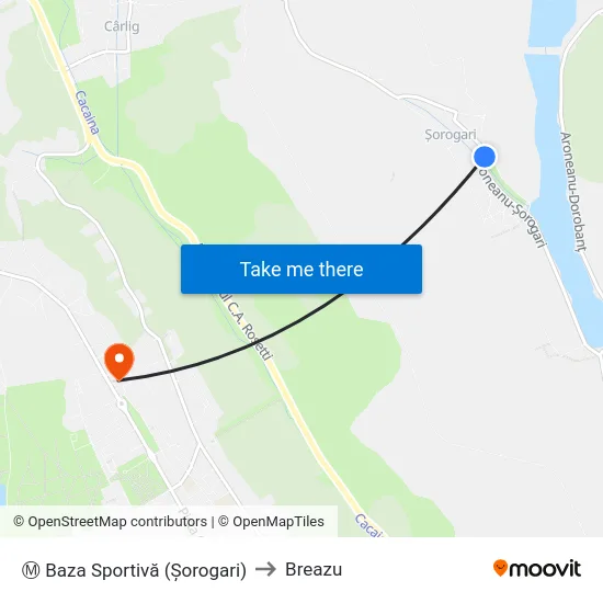 Ⓜ Baza Sportivă (Șorogari) to Breazu map