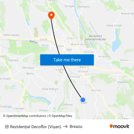 Ⓜ Rezidenţial Decoflor (Vişan) to Breazu map