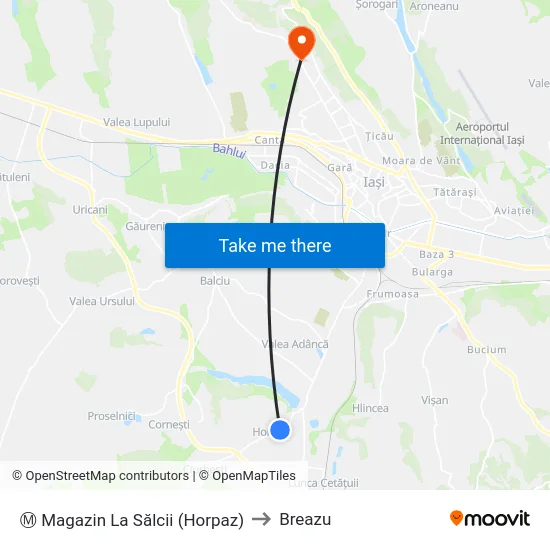 Ⓜ Magazin La Sălcii (Horpaz) to Breazu map