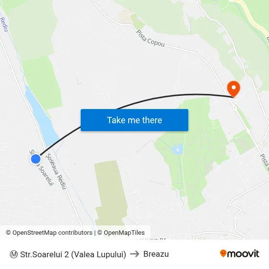 Ⓜ Str.Soarelui 2 (Valea Lupului) to Breazu map