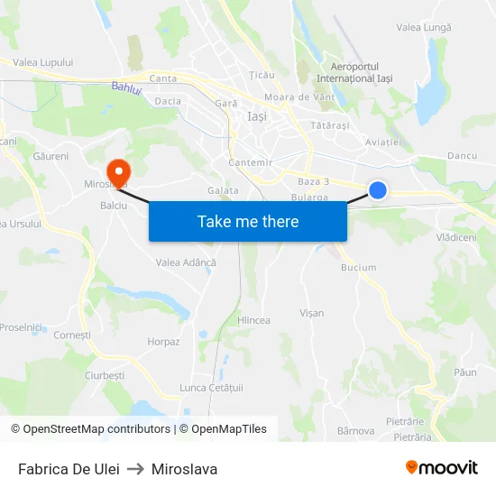 Fabrica De Ulei to Miroslava map