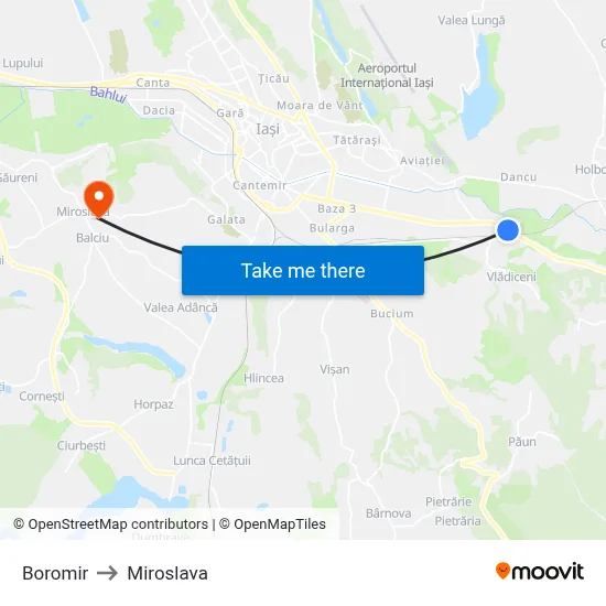 Boromir to Miroslava map