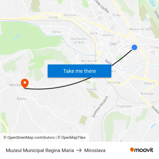 Muzeul Municipal Regina Maria to Miroslava map