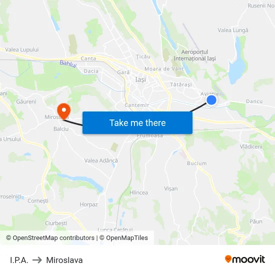 I.P.A. to Miroslava map