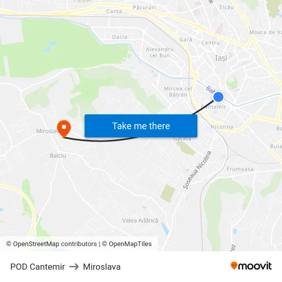 POD Cantemir to Miroslava map