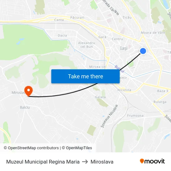 Muzeul Municipal Regina Maria to Miroslava map