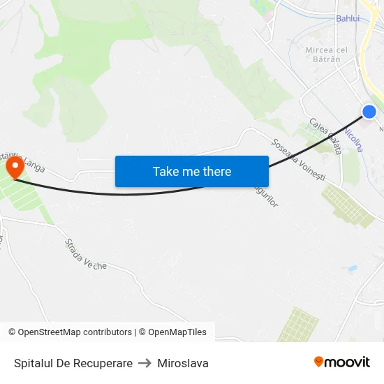 Spitalul De Recuperare to Miroslava map