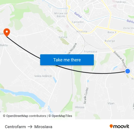 Centrofarm to Miroslava map