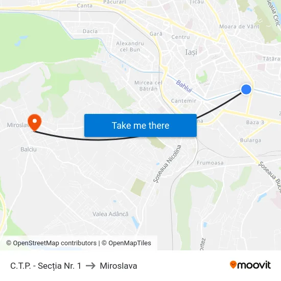 C.T.P. - Secția Nr. 1 to Miroslava map