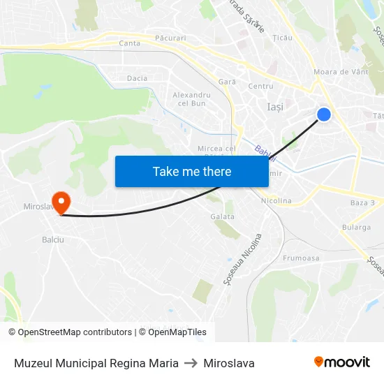 Muzeul Municipal Regina Maria to Miroslava map