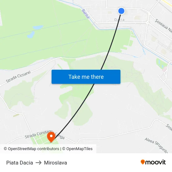 Piata Dacia to Miroslava map