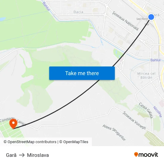 Gară to Miroslava map