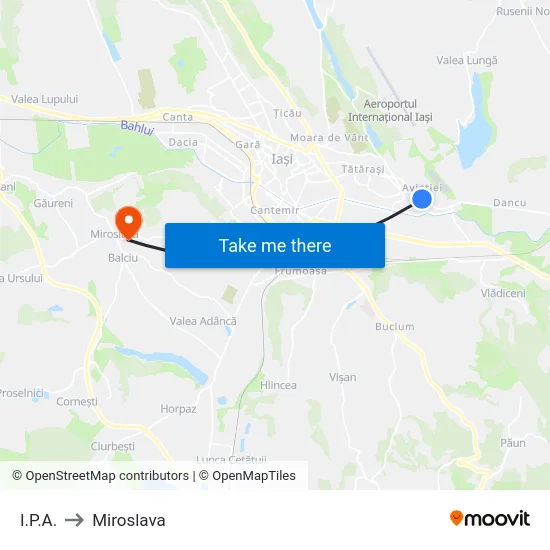 I.P.A. to Miroslava map